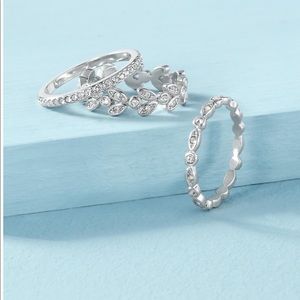 Stella & Dot Silver Claudia Stackable Rings
